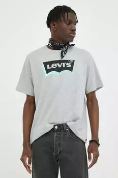 Хлопковая футболка Levi's, серый