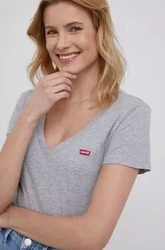 Хлопковая футболка Levi's, серый