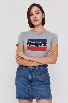 Хлопковая футболка Levi's, серый