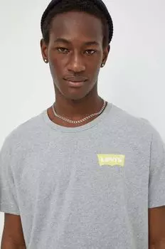 Хлопковая футболка Levi's, серый