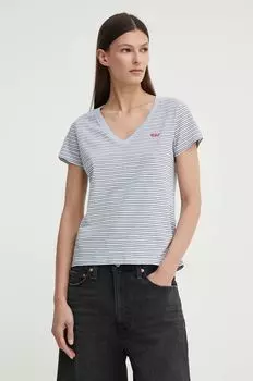 Хлопковая футболка Levi's, серый