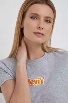 Хлопковая футболка Levi'S, серый