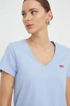 Хлопковая футболка Levi's, синий