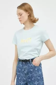 Хлопковая футболка Levi's, синий