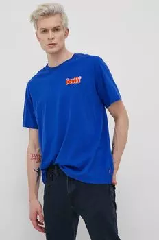 Хлопковая футболка Levi's, синий