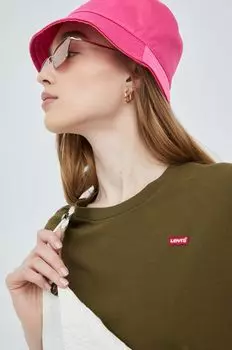 Хлопковая футболка Levi's, зеленый