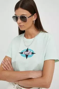 Хлопковая футболка Levi's, зеленый