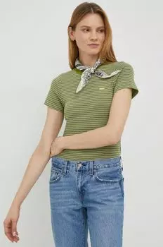 Хлопковая футболка Levi's, зеленый
