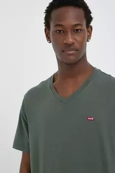 Хлопковая футболка Levi's, зеленый