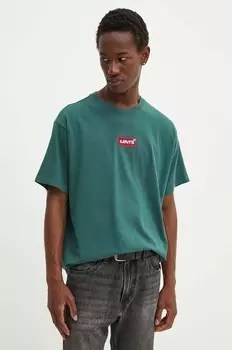 Хлопковая футболка Levi's, зеленый