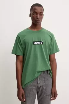 Хлопковая футболка Levi's, зеленый