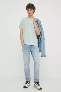 Хлопковая футболка Levi's, зеленый