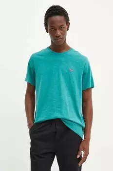 Хлопковая футболка Levi's, зеленый