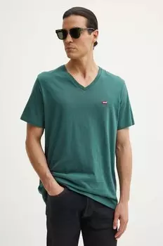 Хлопковая футболка Levi's, зеленый