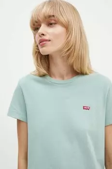 Хлопковая футболка Levi's, зеленый