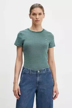 Хлопковая футболка Levi's, зеленый