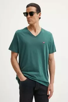 Хлопковая футболка Levi's, зеленый