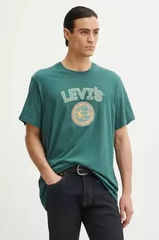 Хлопковая футболка Levi's, зеленый