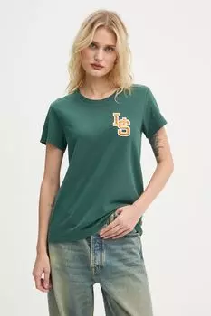 Хлопковая футболка Levi's, зеленый