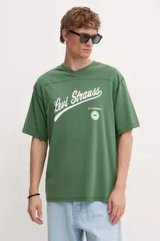 Хлопковая футболка Levi's, зеленый