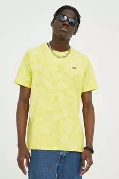 Хлопковая футболка Levi's, желтый