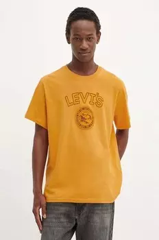 Хлопковая футболка Levi's, желтый