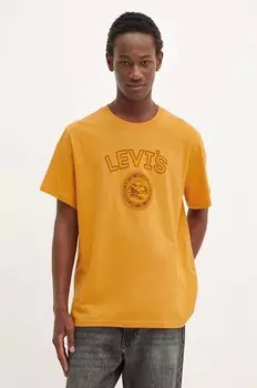 Хлопковая футболка Levi's, желтый