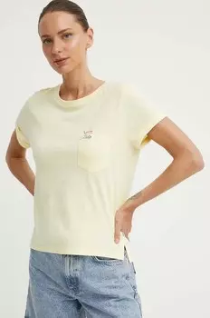 Хлопковая футболка Levi's, желтый
