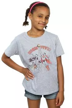 Хлопковая футболка «Лига справедливости High Five» DC Comics, серый