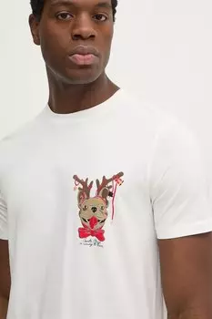 Хлопковая футболка Lindbergh, бежевый