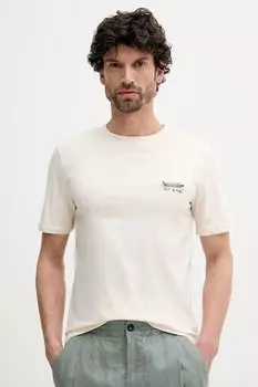 Хлопковая футболка Lindbergh, бежевый