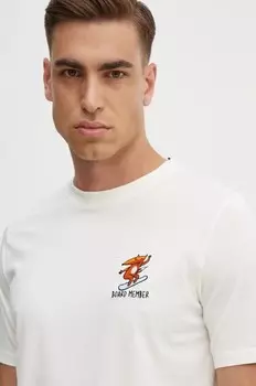 Хлопковая футболка Lindbergh, бежевый