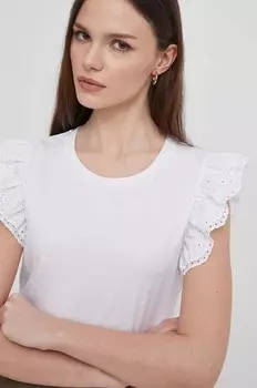 Хлопковая футболка LINDSAY Pepe Jeans, белый