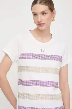 Хлопковая футболка Liu Jo, белый
