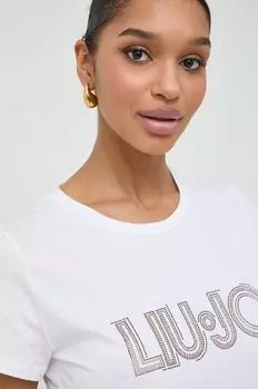Хлопковая футболка Liu Jo, белый