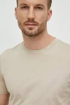 Хлопковая футболка Liu Jo, бежевый