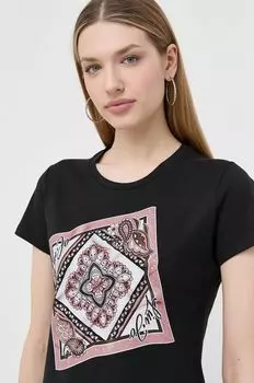 Хлопковая футболка Liu Jo, черный