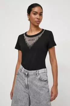 Хлопковая футболка Liu Jo, черный