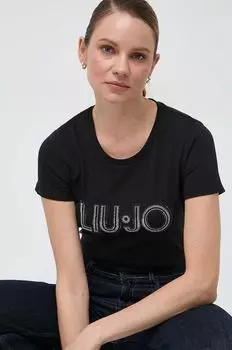 Хлопковая футболка Liu Jo, черный