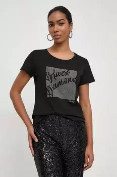 Хлопковая футболка Liu Jo, черный