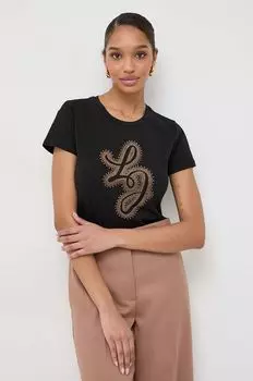 Хлопковая футболка Liu Jo, черный