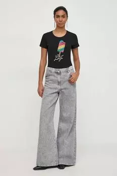 Хлопковая футболка Liu Jo, черный