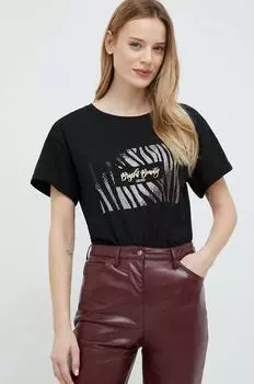 Хлопковая футболка Liu Jo, черный