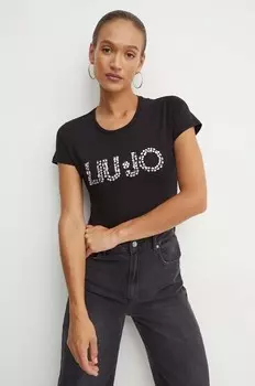 Хлопковая футболка Liu Jo, черный