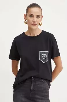 Хлопковая футболка Liu Jo, черный