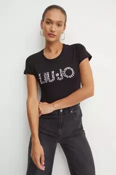 Хлопковая футболка Liu Jo, черный