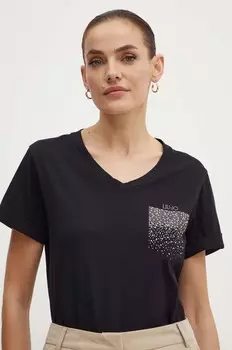 Хлопковая футболка Liu Jo, черный