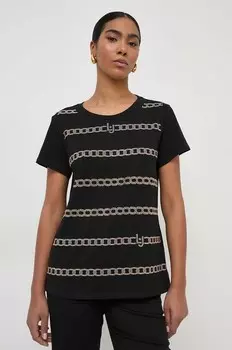 Хлопковая футболка Liu Jo, черный