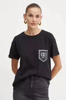 Хлопковая футболка Liu Jo, черный