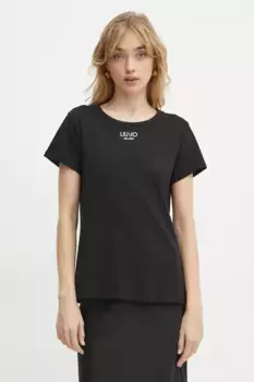 Хлопковая футболка Liu Jo, черный